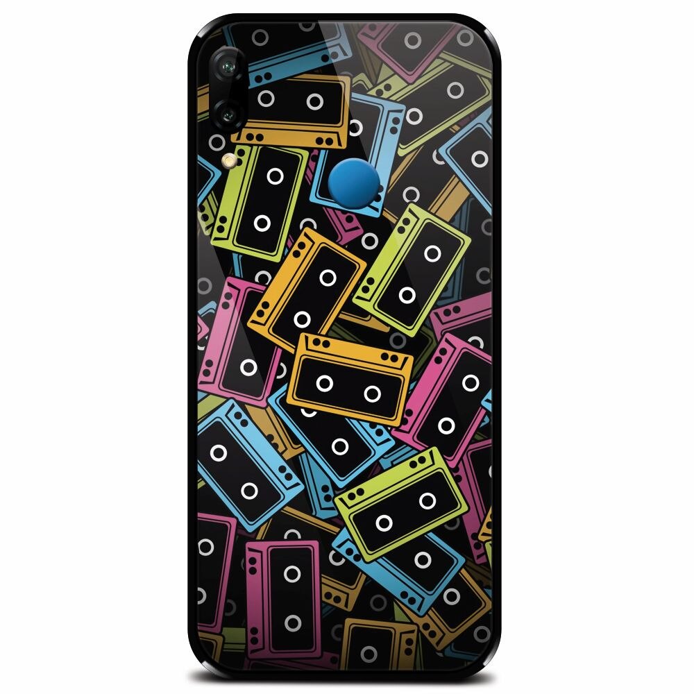 Husa din sticla securizata pentru Huawei P20 Lite, Audio Cassette Color Vector