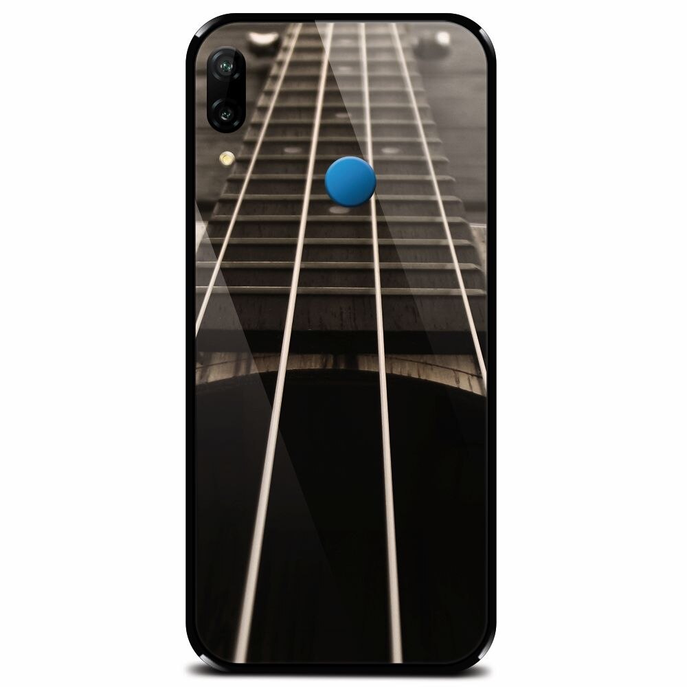 Husa din sticla securizata pentru Huawei P20 Lite, Bass Guitar