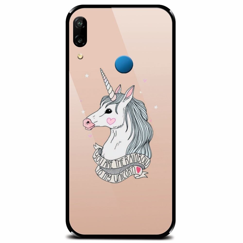 Husa din sticla securizata pentru Huawei P20 Lite, Cute Rose Gold