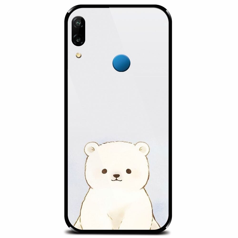 Husa din sticla securizata pentru Huawei P20 Lite, Bear