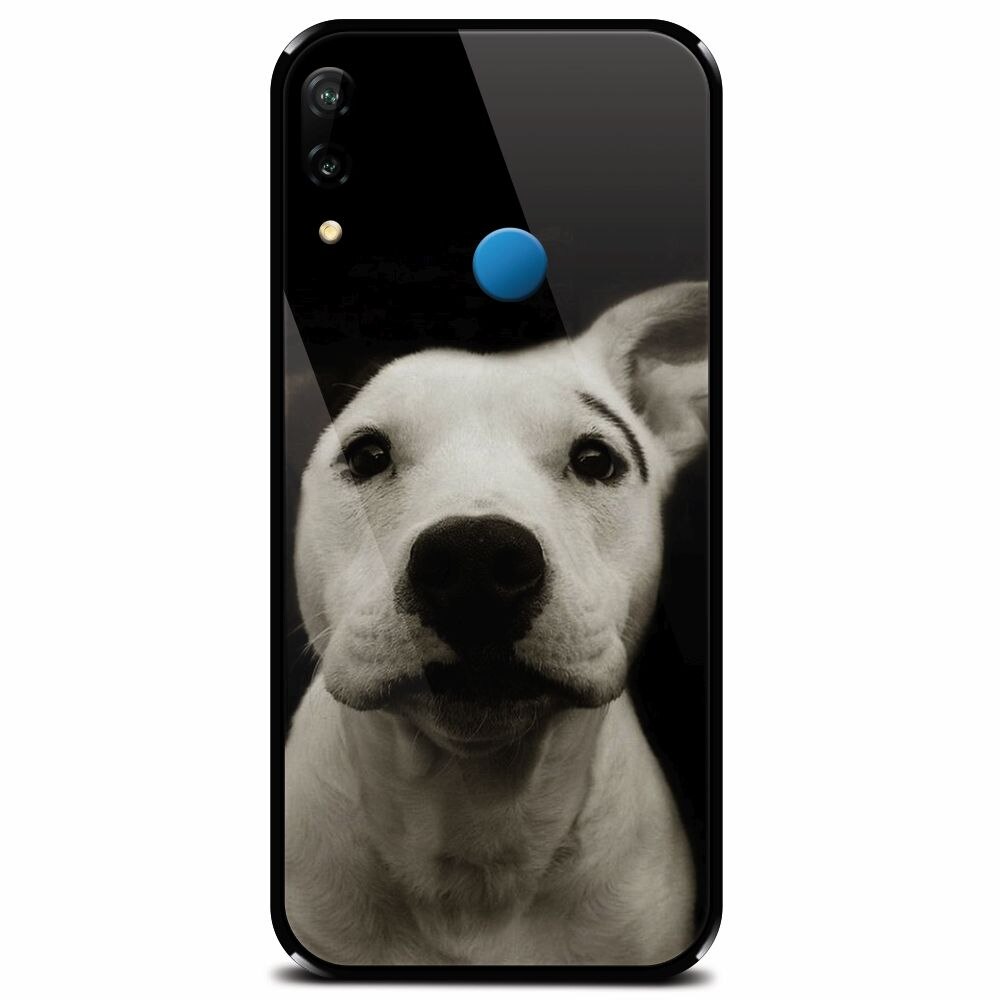 Husa din sticla securizata pentru Huawei P20 Lite, Funny Dog