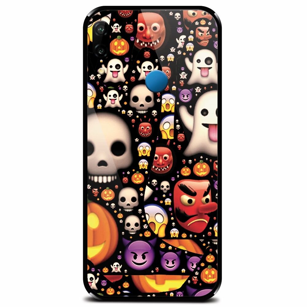 Husa din sticla securizata pentru Huawei P20 Lite, Emoji Mess