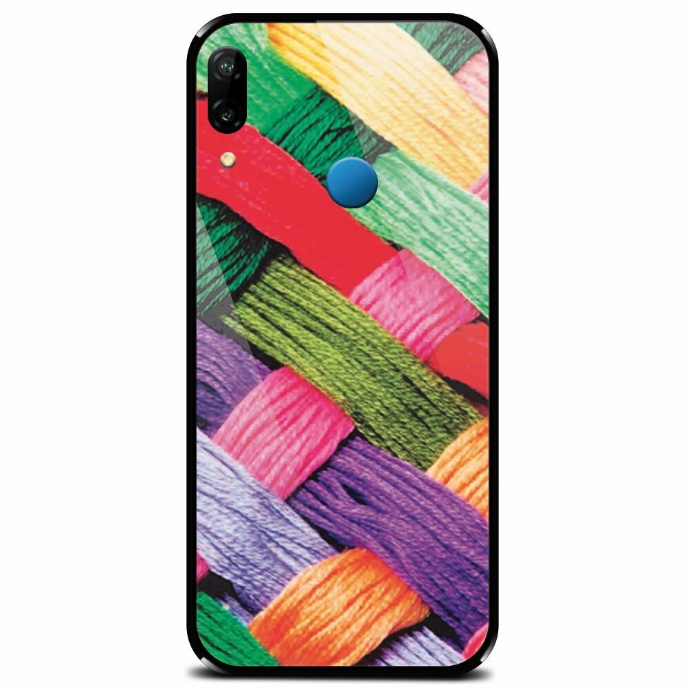 Husa din sticla securizata pentru Huawei P20 Lite, Colorful Woolen Art