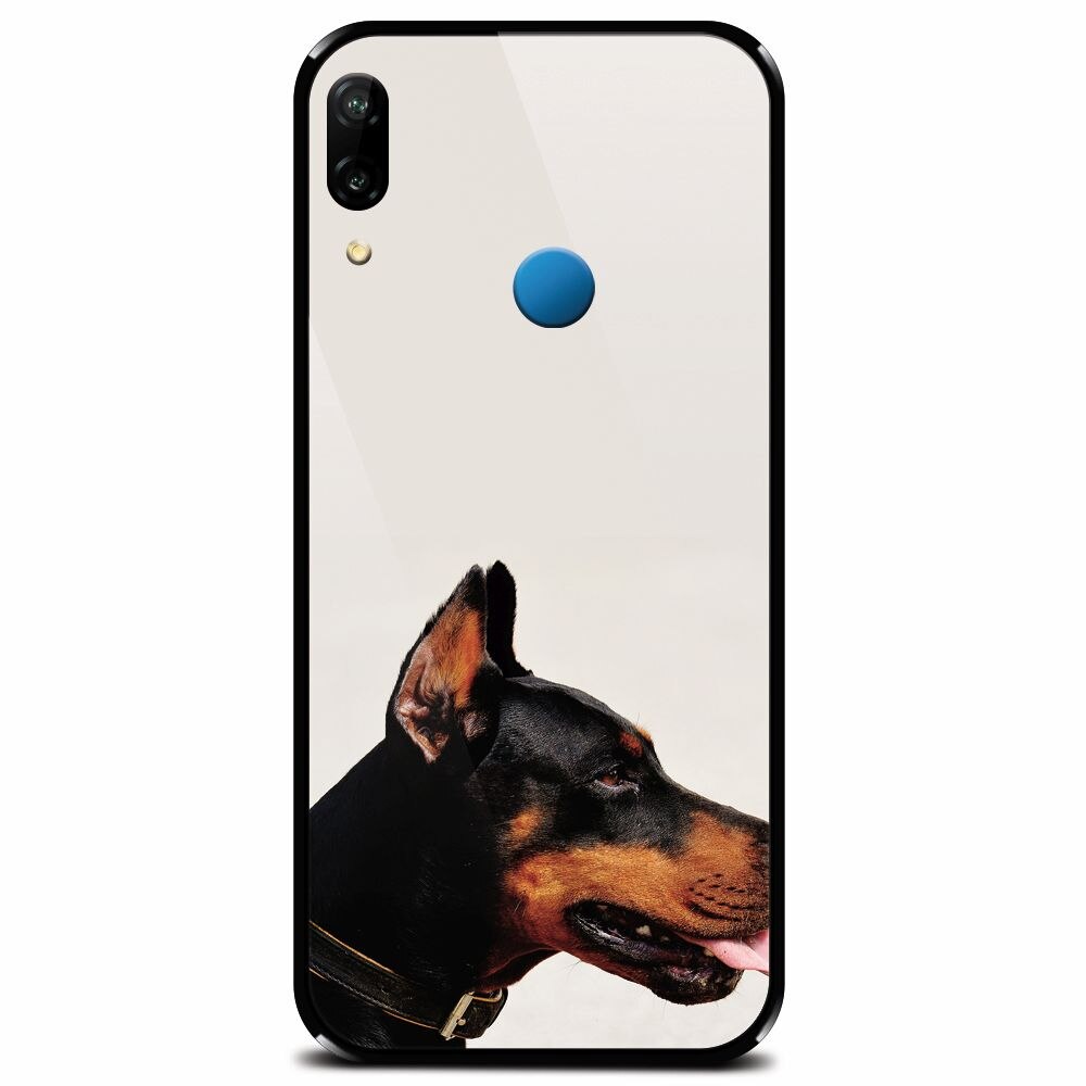Husa din sticla securizata pentru Huawei P20 Lite, Doberman
