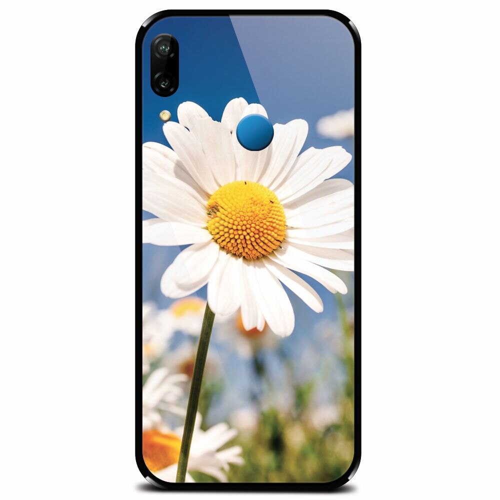Husa din sticla securizata pentru Huawei P20 Lite, Daisies Field Flowers