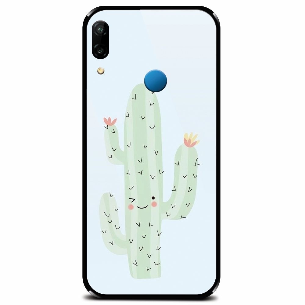 Husa din sticla securizata pentru Huawei P20 Lite, Cactus