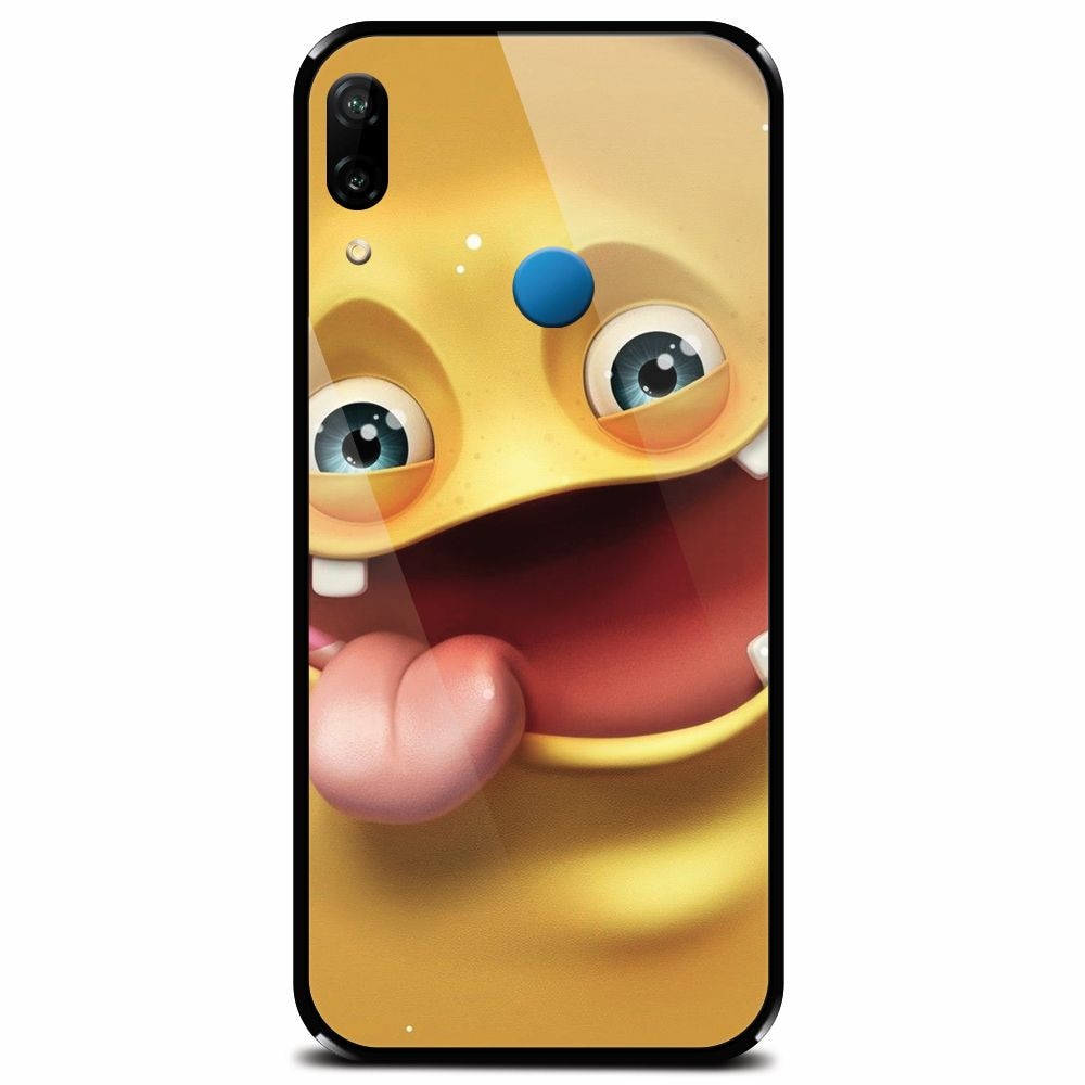 Husa din sticla securizata pentru Huawei P20 Lite, Cute Monster