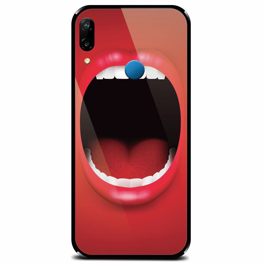Husa din sticla securizata pentru Huawei P20 Lite, Big Mouth