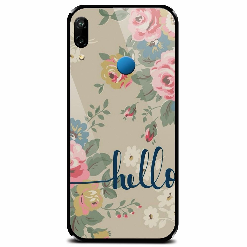Husa din sticla securizata pentru Huawei P20 Lite, Cute Flower Phone