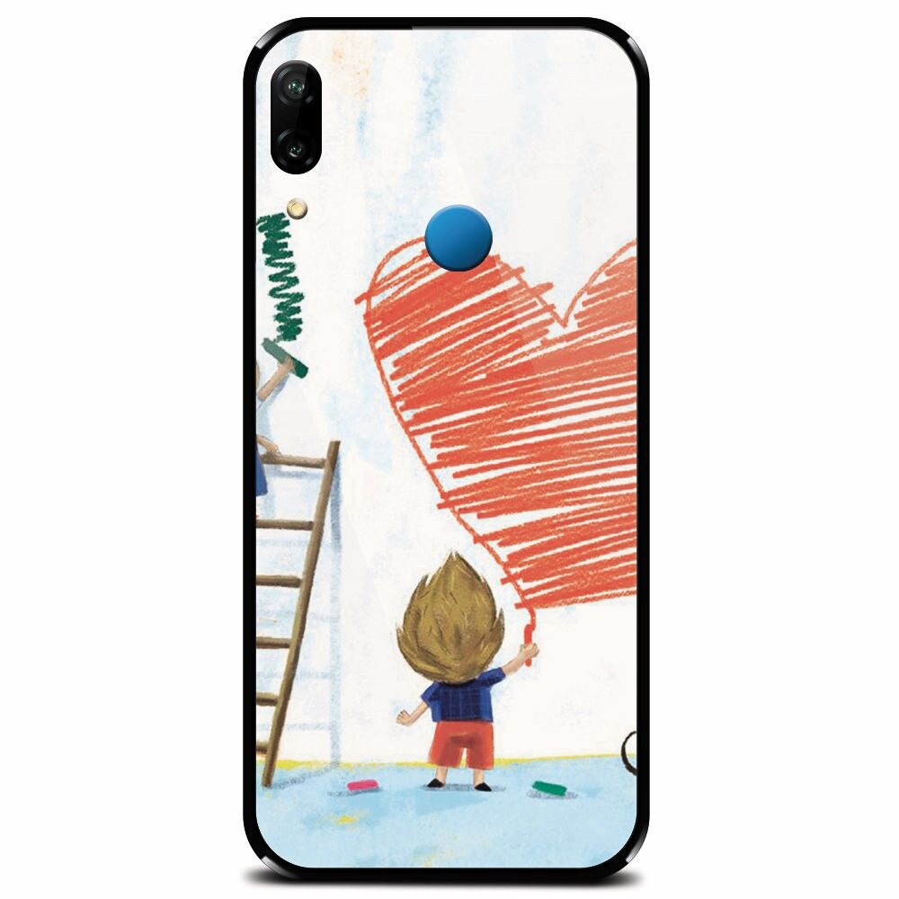 Husa din sticla securizata pentru Huawei P20 Lite, I Love You Creatures