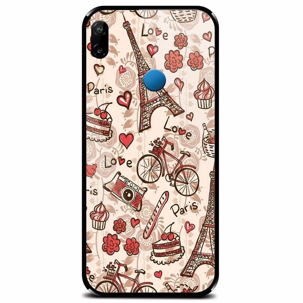 Husa din sticla securizata pentru Huawei P20 Lite, Paris Love