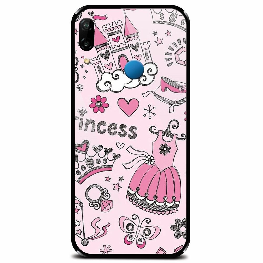 Husa din sticla securizata pentru Huawei P20 Lite, Princess