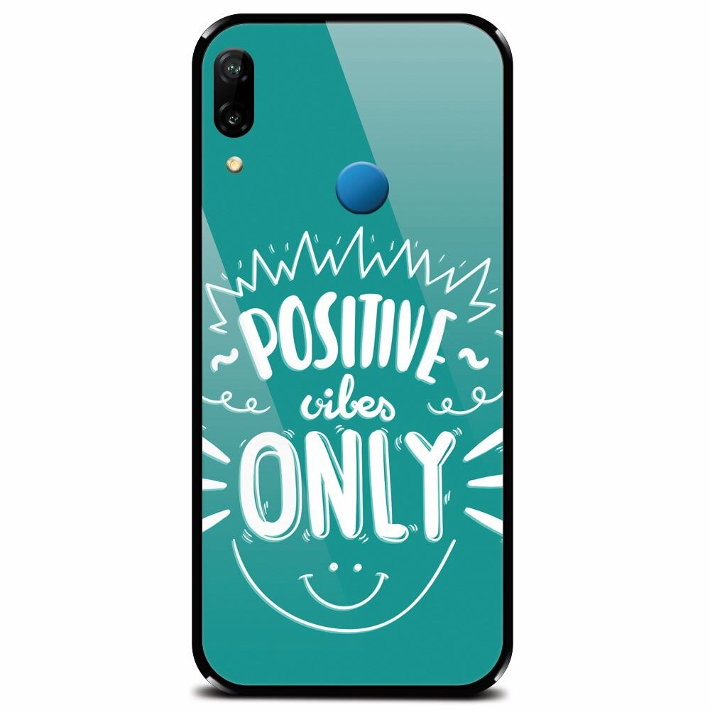 Husa din sticla securizata pentru Huawei P20 Lite, Positive Vibes