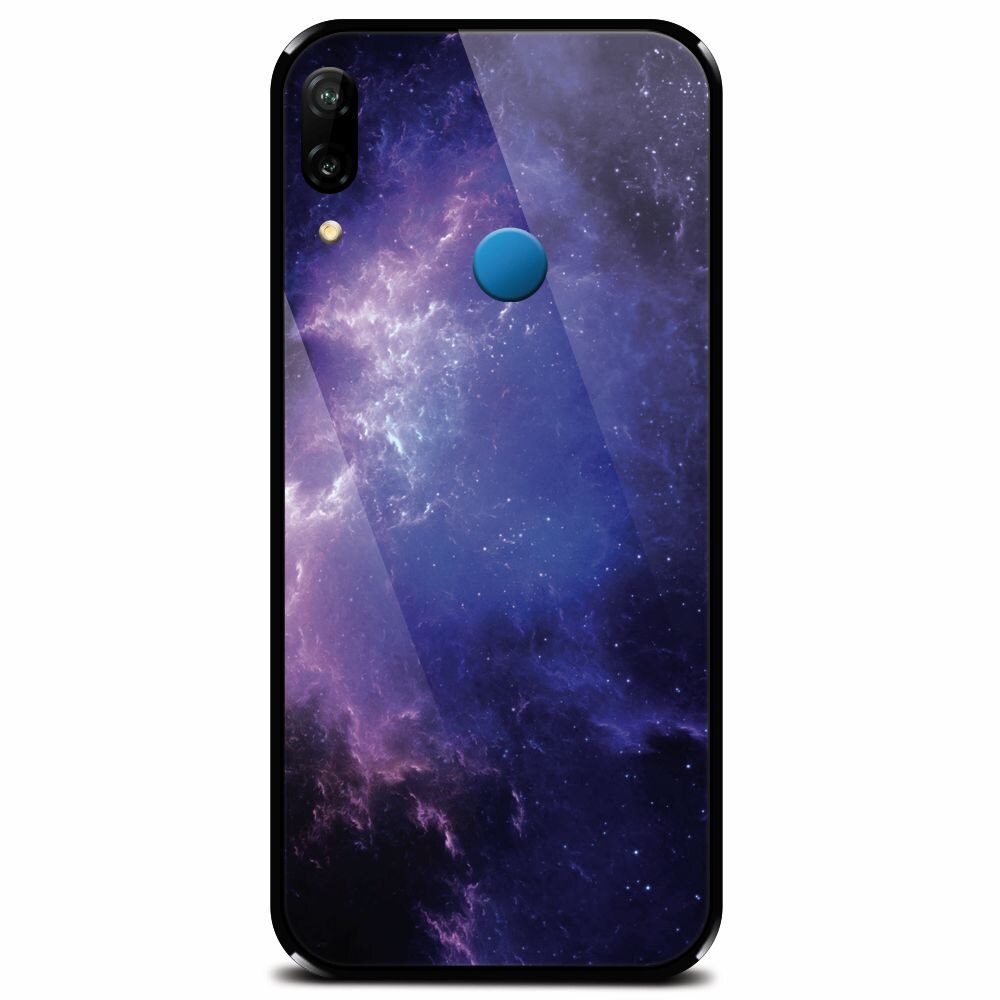Husa din sticla securizata pentru Huawei P20 Lite, Purple Space Nebula