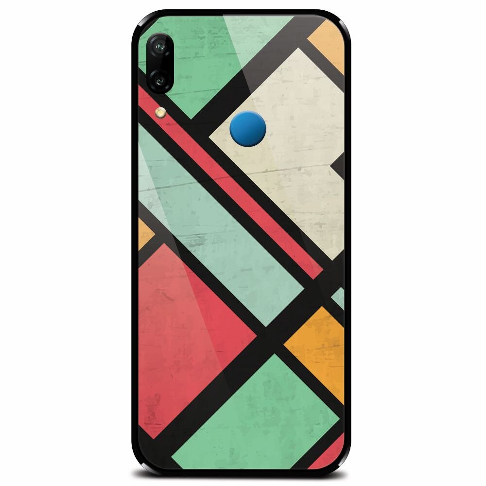 Husa din sticla securizata pentru Huawei P20 Lite, Retro Grunge