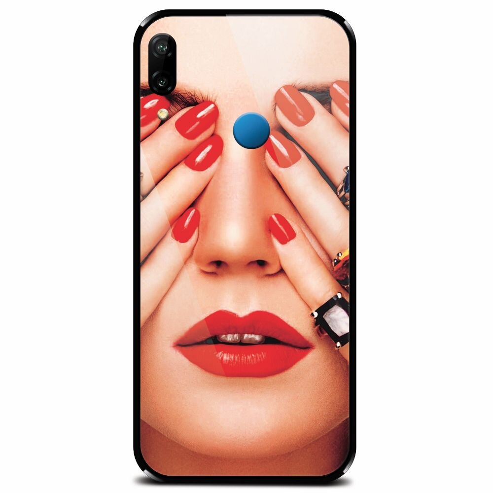 Husa din sticla securizata pentru Huawei P20 Lite, Rings On All Fingers