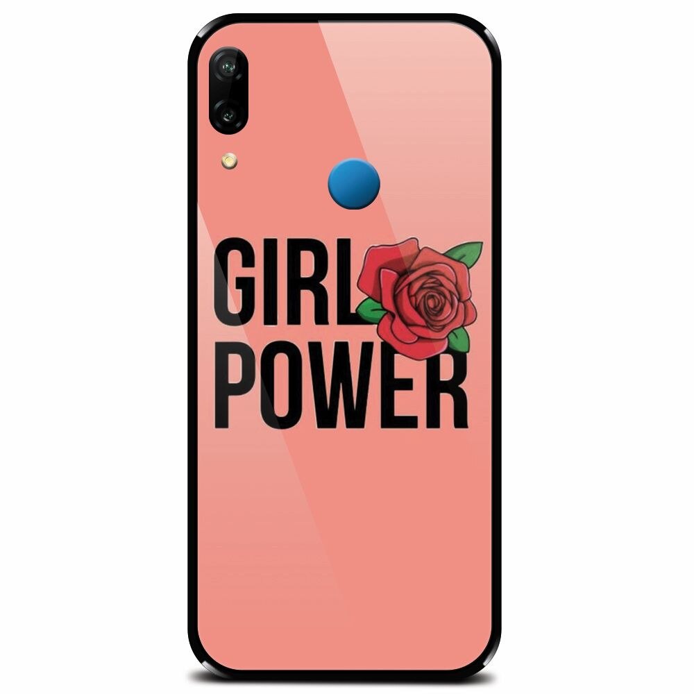 Husa din sticla securizata pentru Huawei P20 Lite, Girl Power 2