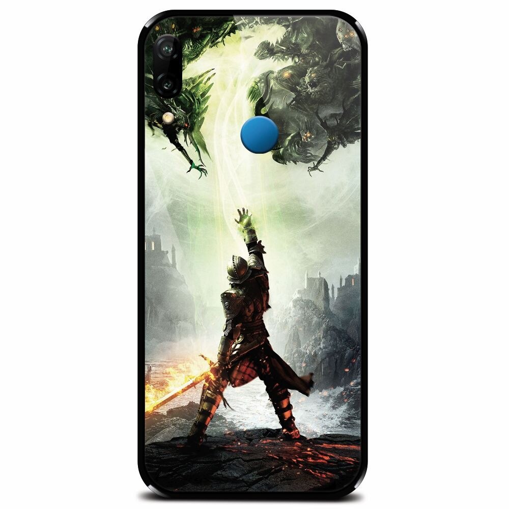 Husa din sticla securizata pentru Huawei P20 Lite, Green Dragon