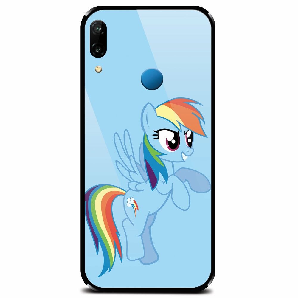 Husa din sticla securizata pentru Huawei P20 Lite, Rainbow Dash