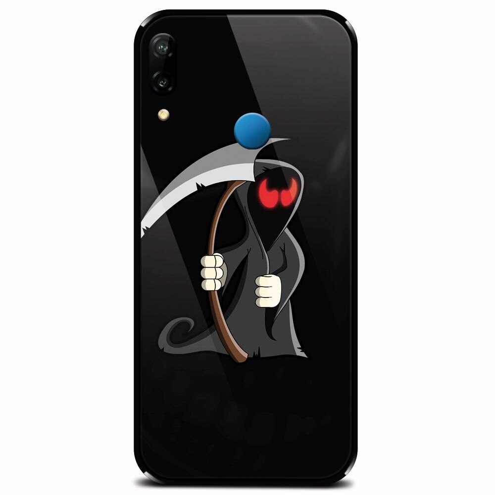 Husa din sticla securizata pentru Huawei P20 Lite, Grim Reaper