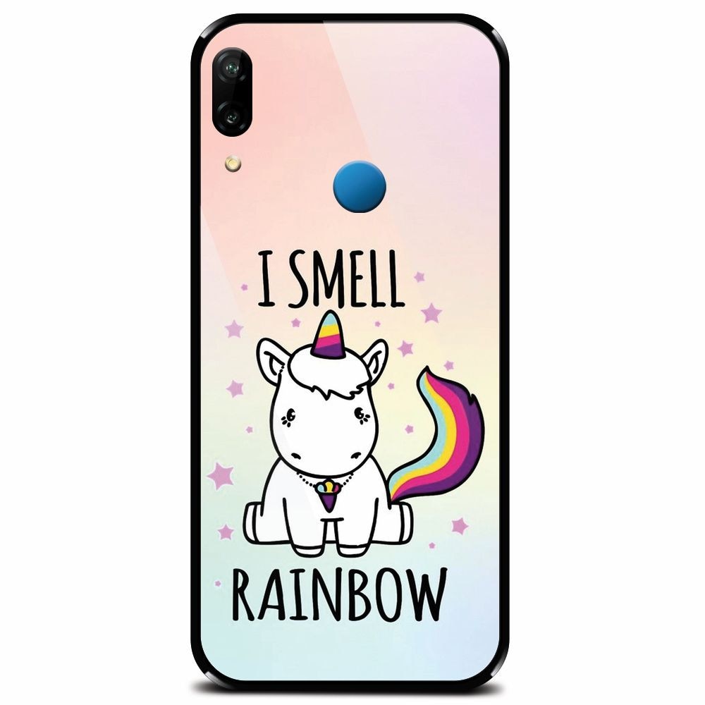 Husa din sticla securizata pentru Huawei P20 Lite, I Smell Rainbow