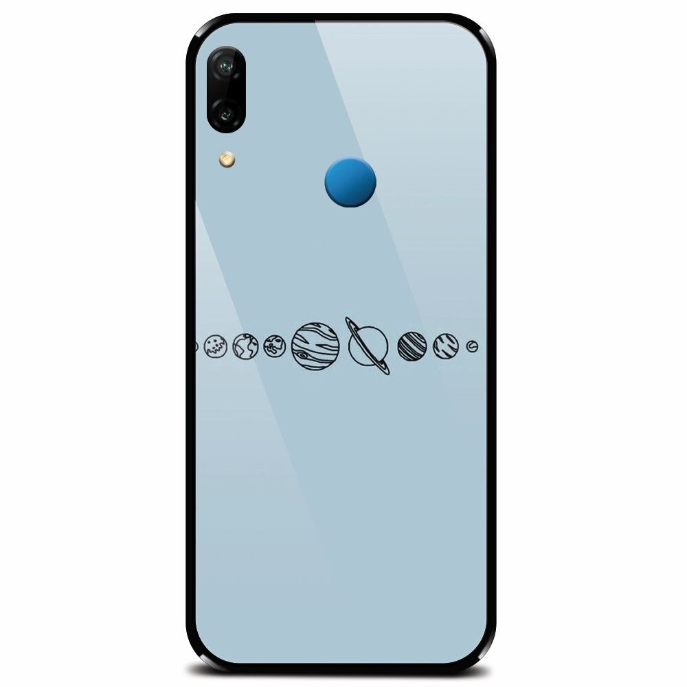 Husa din sticla securizata pentru Huawei P20 Lite, Planets