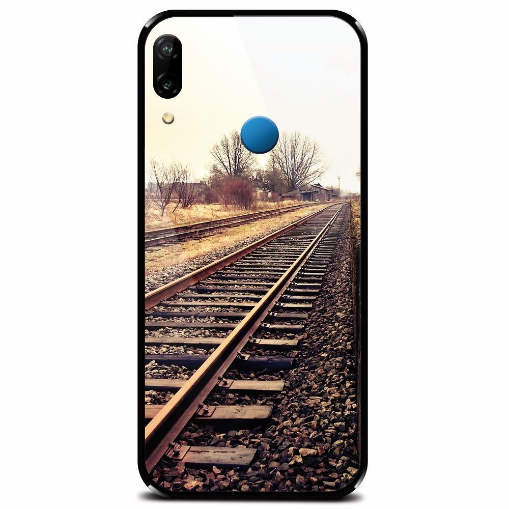 Husa din sticla securizata pentru Huawei P20 Lite, Railroad