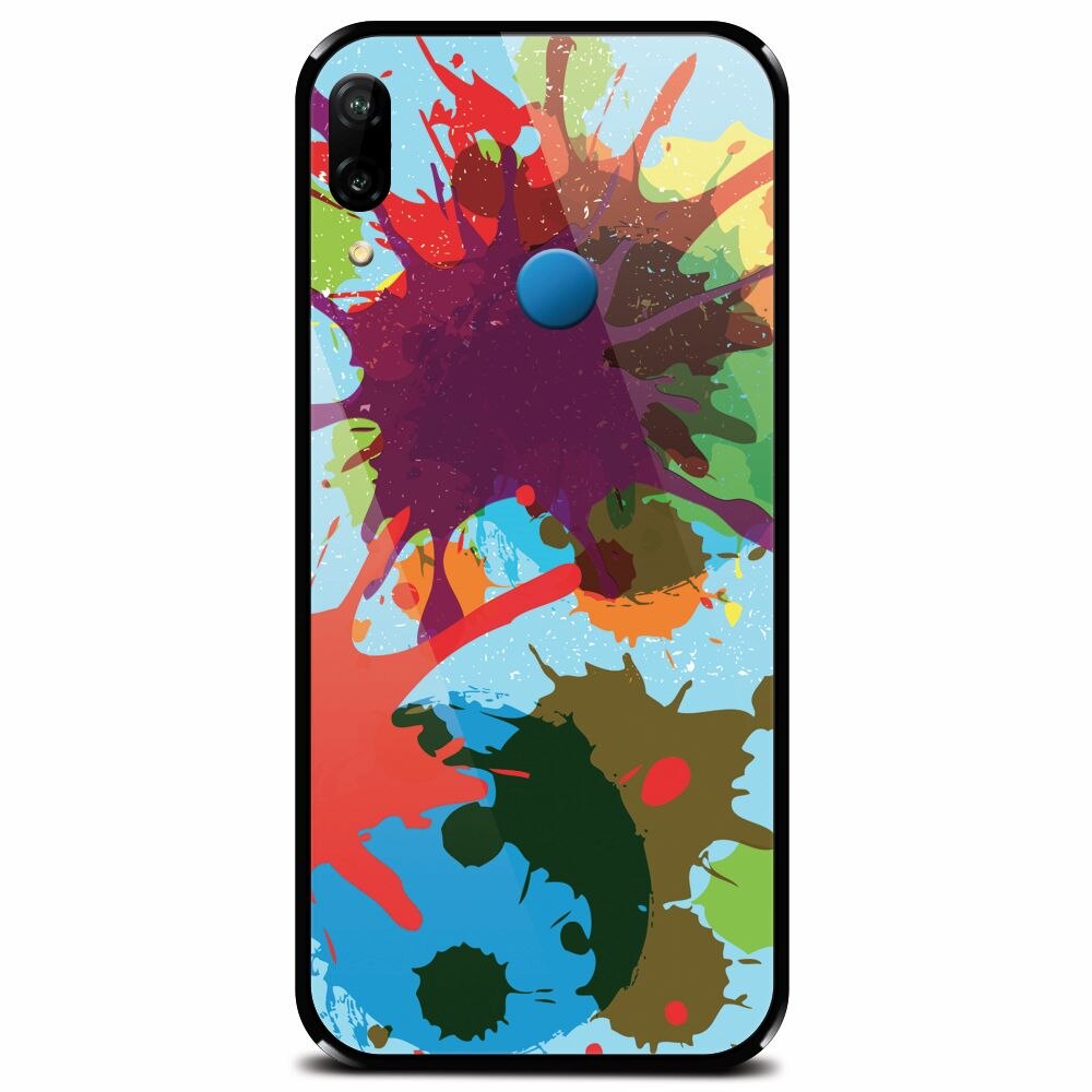 Husa din sticla securizata pentru Huawei P20 Lite, Holi Splash