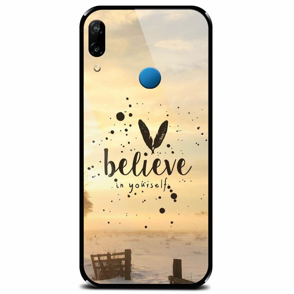 Husa din sticla securizata pentru Huawei P20 Lite, Believe In Yourself