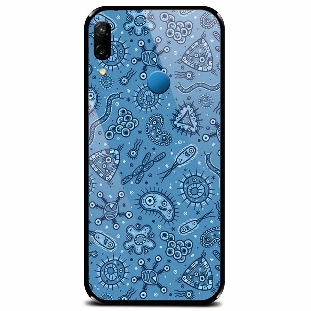 Husa din sticla securizata pentru Huawei P20 Lite, Bacteria