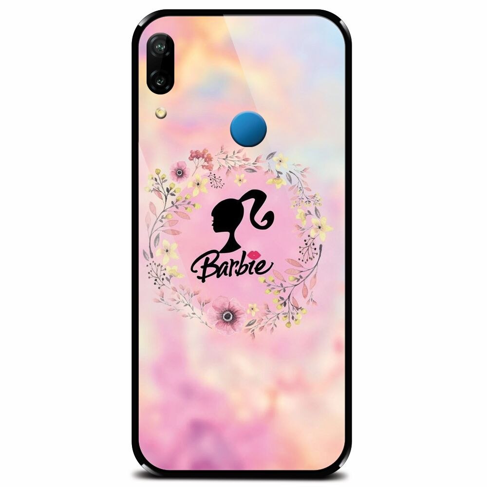 Husa din sticla securizata pentru Huawei P20 Lite, Barbie icon