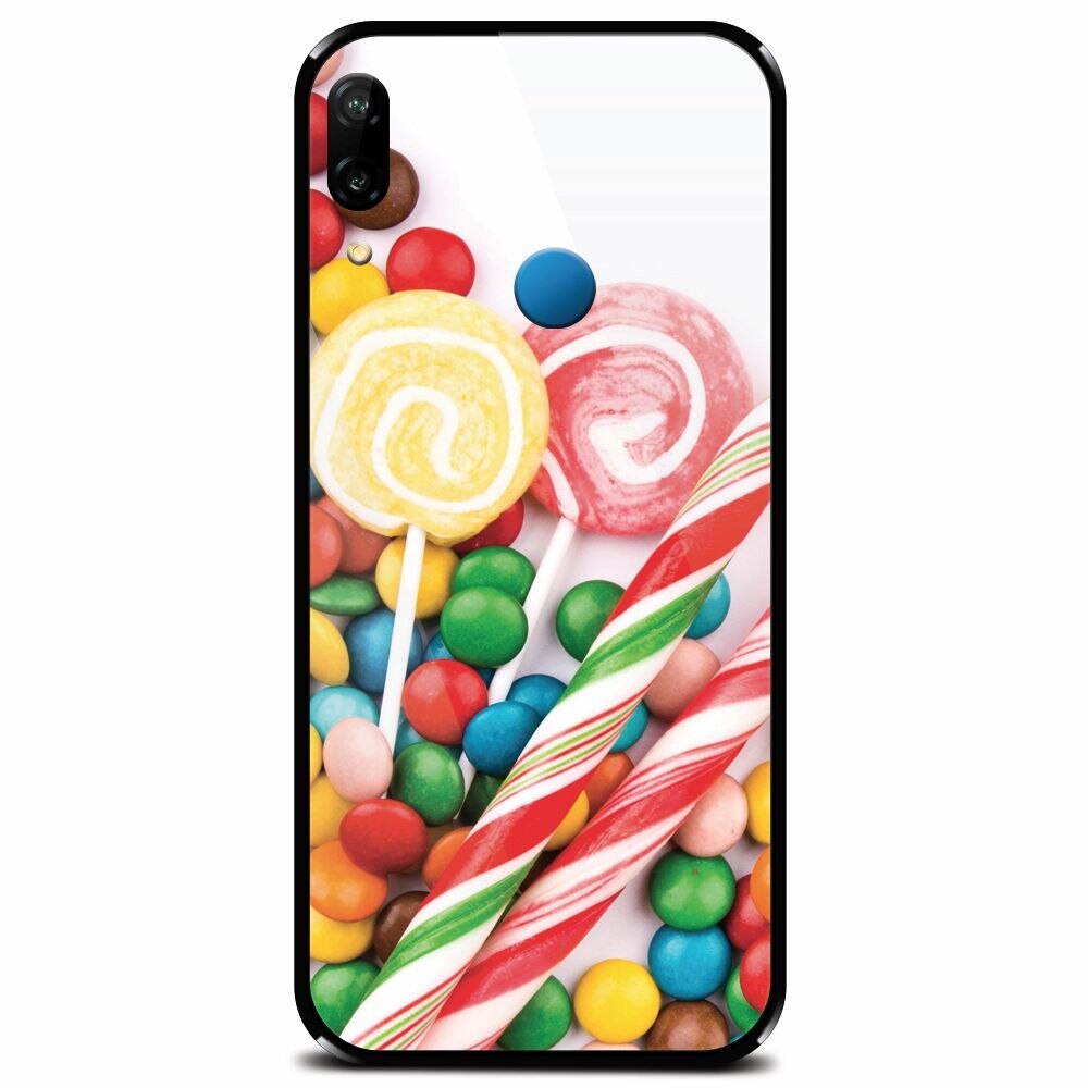 Husa din sticla securizata pentru Huawei P20 Lite, Sweet Colorful Candy