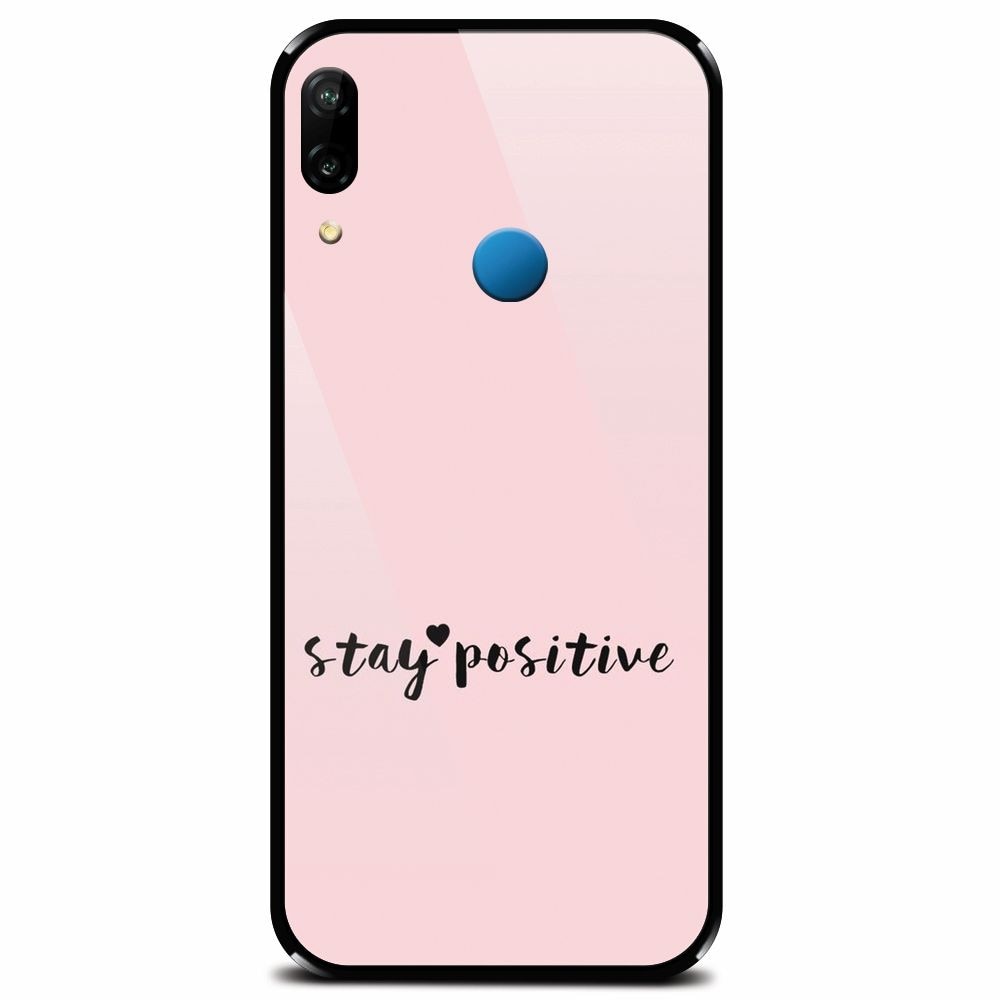 Husa din sticla securizata pentru Huawei P20 Lite, Stay Positive