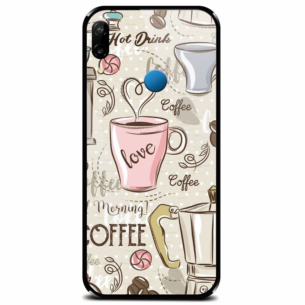 Husa din sticla securizata pentru Huawei P20 Lite, Coffe And Donuts