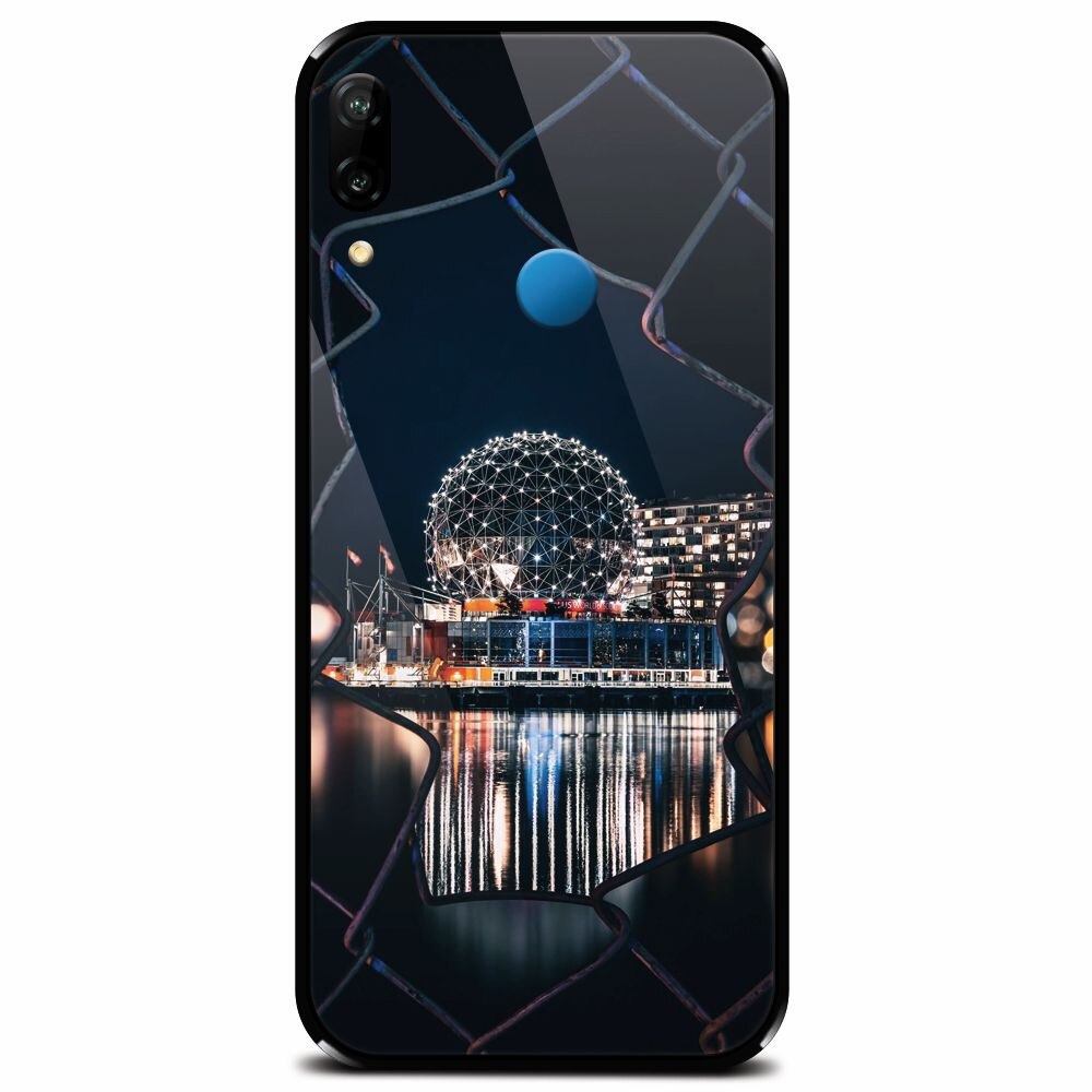 Husa din sticla securizata pentru Huawei P20 Lite, Abstract Architectural Design