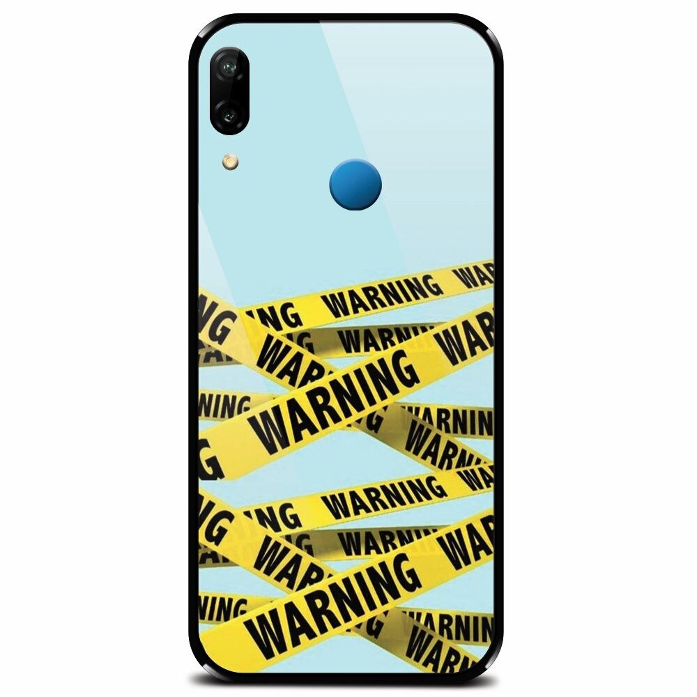 Husa din sticla securizata pentru Huawei P20 Lite, Warning