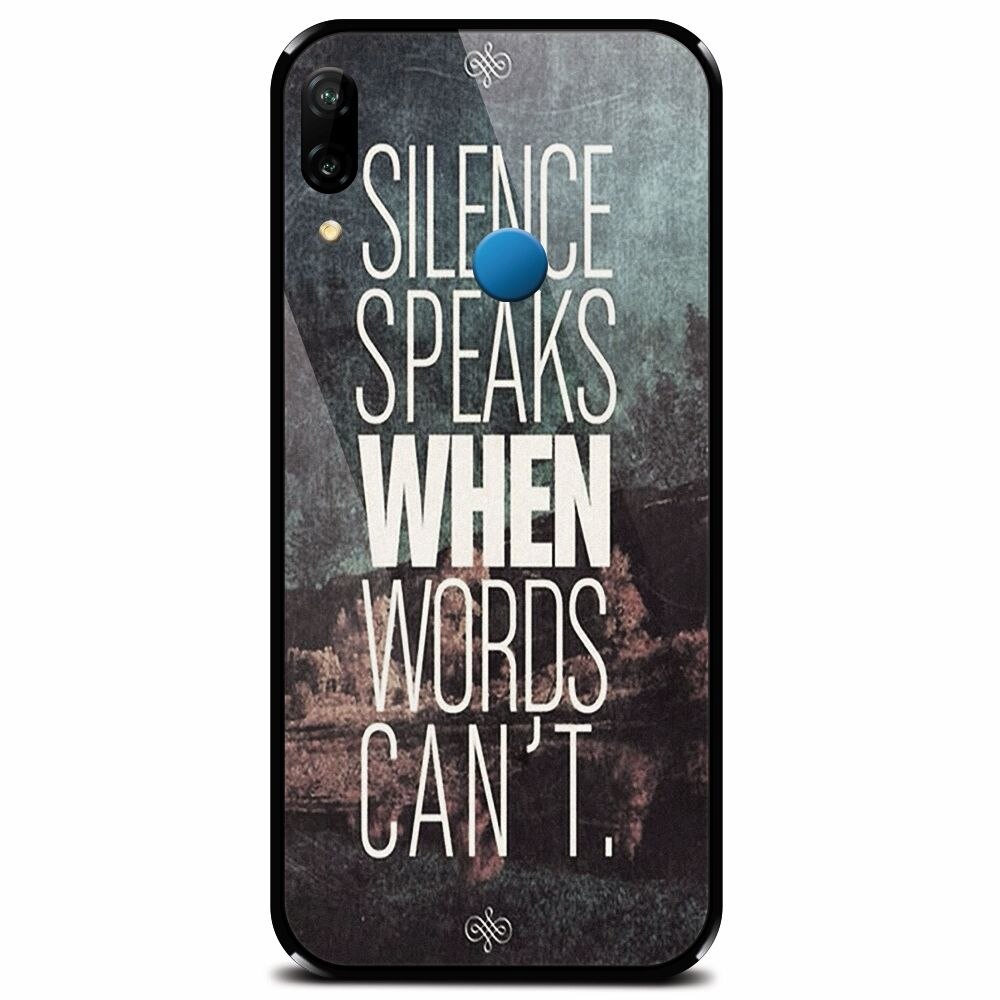 Husa din sticla securizata pentru Huawei P20 Lite, Silence Speaks When Word Cannot