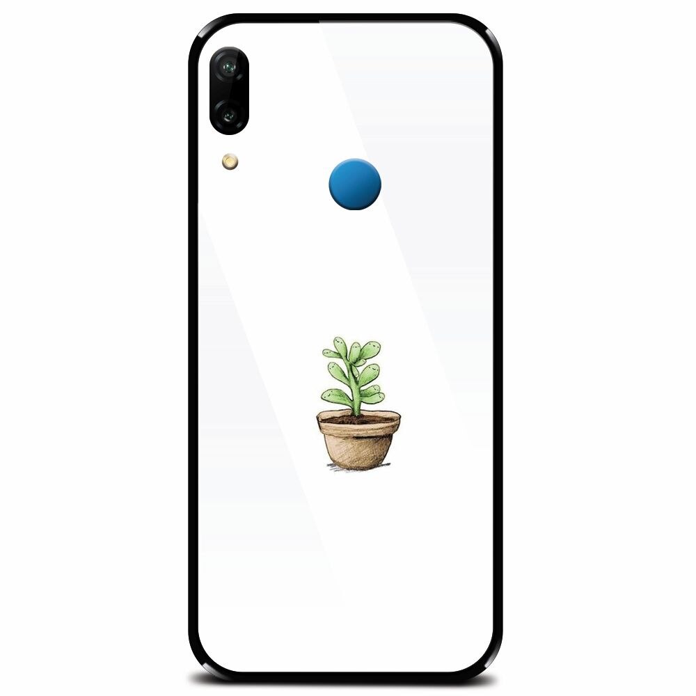Husa din sticla securizata pentru Huawei P20 Lite, Cactus 101