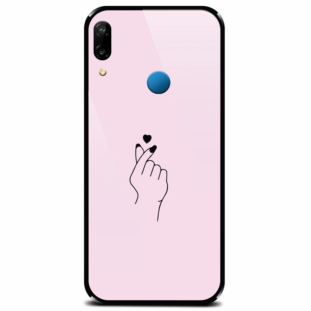Husa din sticla securizata pentru Huawei P20 Lite, Simple Love