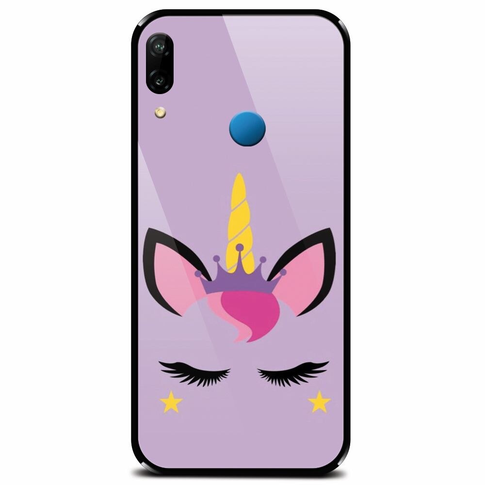 Husa din sticla securizata pentru Huawei P20 Lite, Unicorn Shine