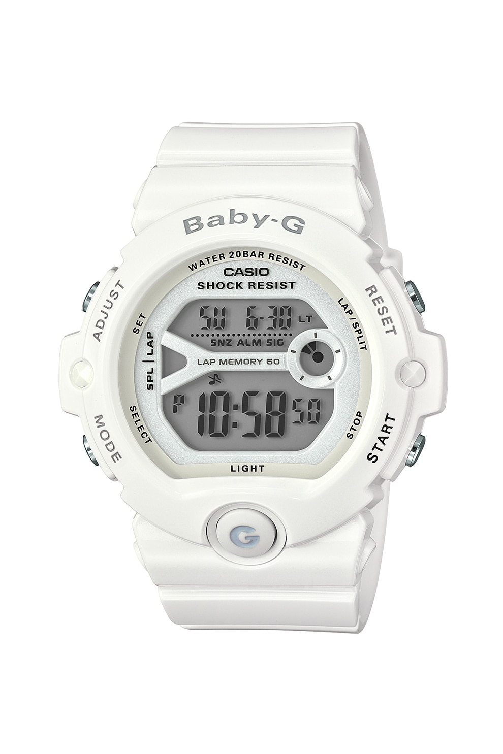 Casio, Ceas cronograf digital unisex, Alb