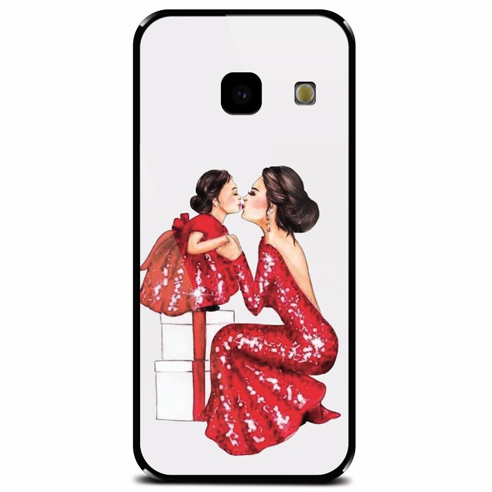 Husa din sticla securizata pentru Samsung Galaxy J4 Plus, Double Red Dress