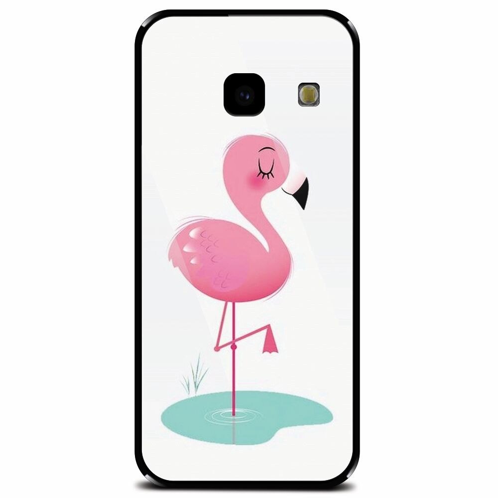 Husa din sticla securizata pentru Samsung Galaxy J4 Plus, Flamingo Pink