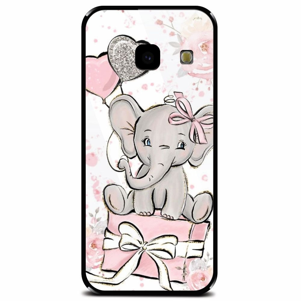 Husa din sticla securizata pentru Samsung Galaxy J4 Plus, Elefant