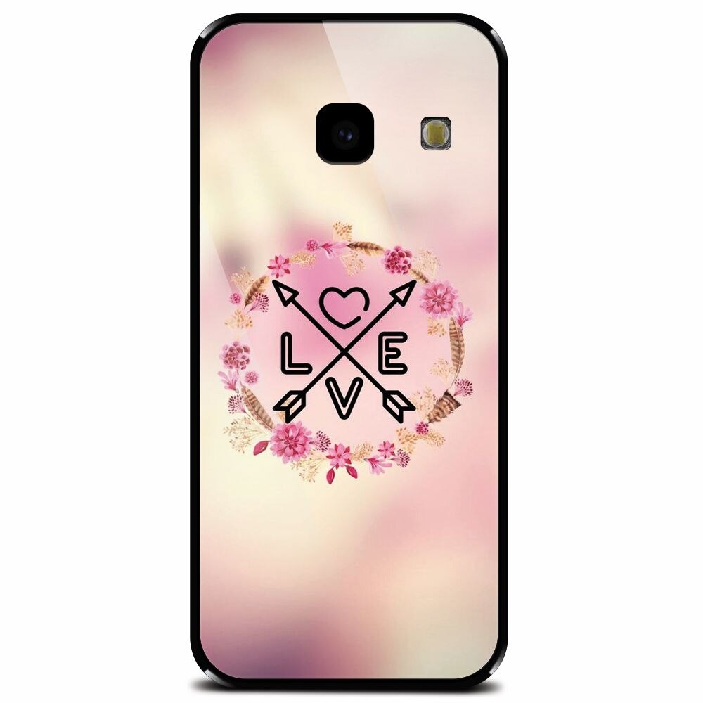 Husa din sticla securizata pentru Samsung Galaxy J4 Plus, Love Arrow