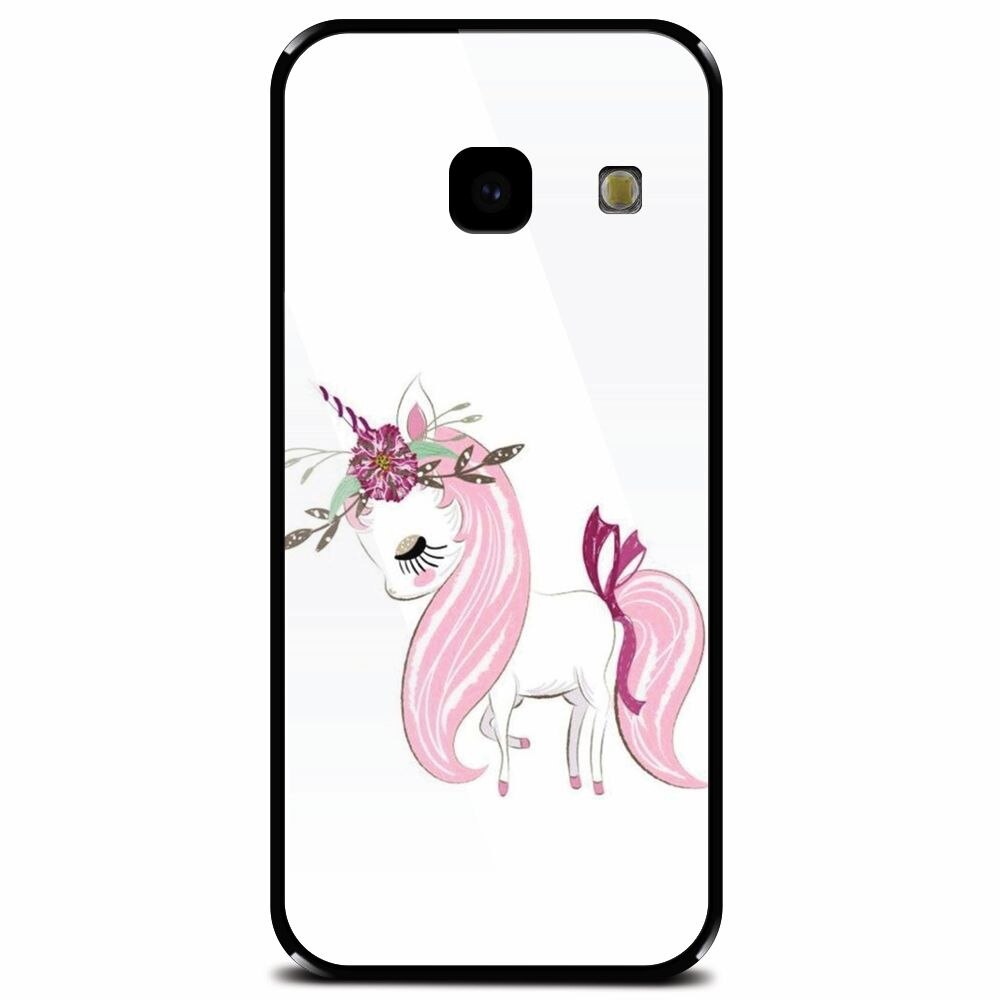 Husa din sticla securizata pentru Samsung Galaxy J4 Plus, Unicorn