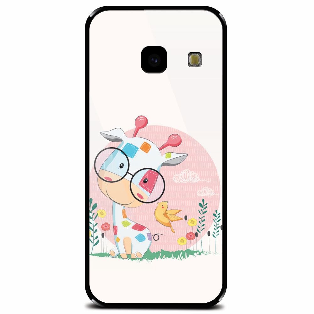 Husa din sticla securizata pentru Samsung Galaxy J4 Plus, Baby Giraffe