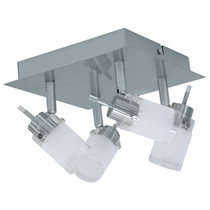 Spot LB Light 4X40W, G9, cromat din satin, patrat