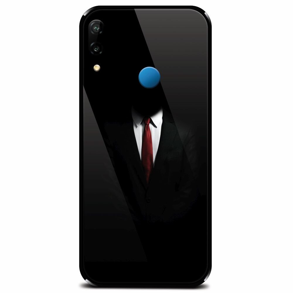 Husa din sticla securizata pentru Huawei P20 Lite, Mystery Man In Suit