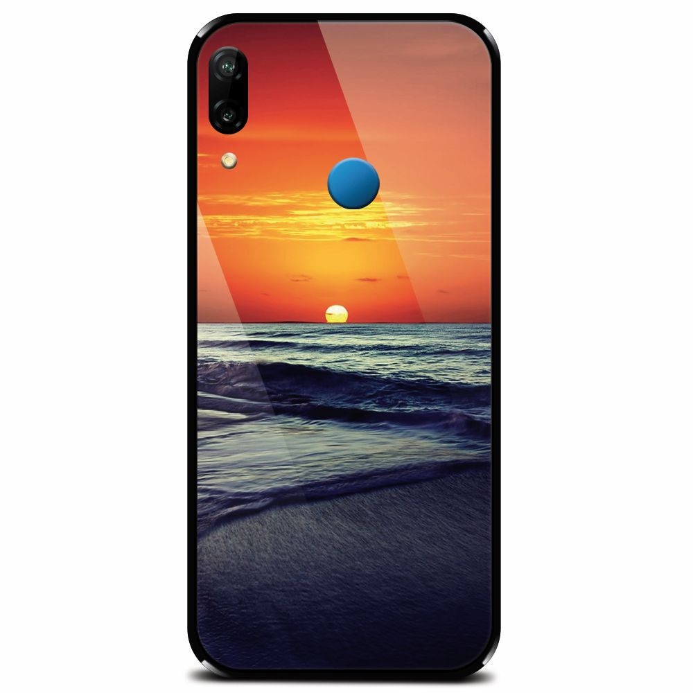 Husa din sticla securizata pentru Huawei P20 Lite, Ocean Sunset